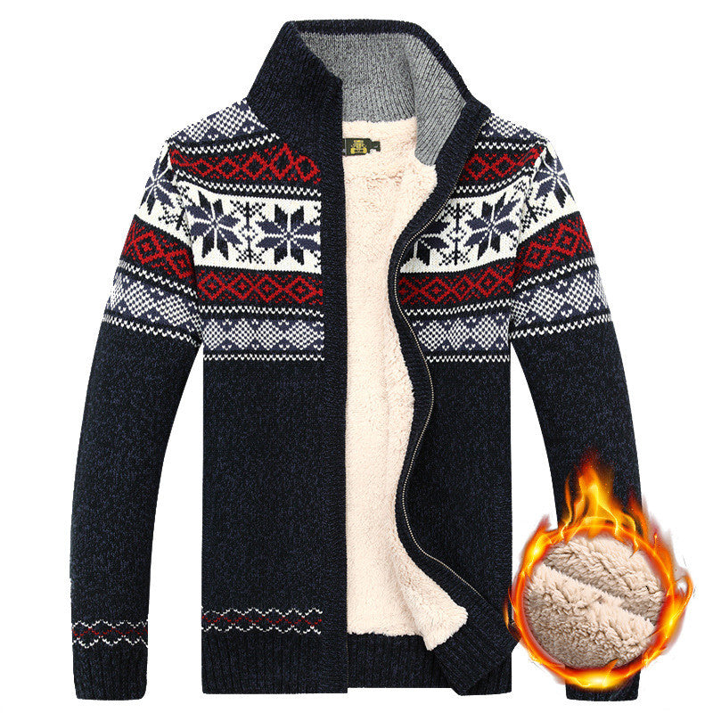 Men's Nordic knit zip cardigan