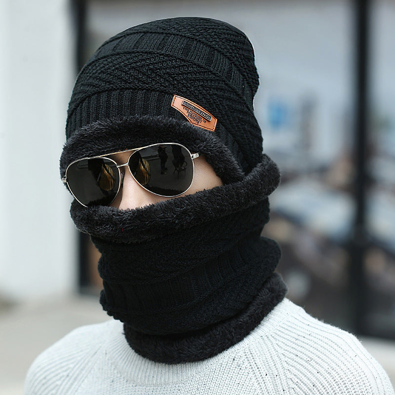 Knit beanie and neck warmer set