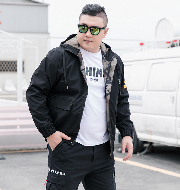 Logan | Men's Plush Lined Hooded Jacket in Sizes up to 9XL