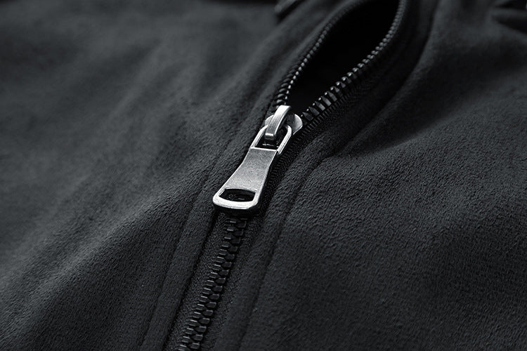 Men's faux suede bomber jacket