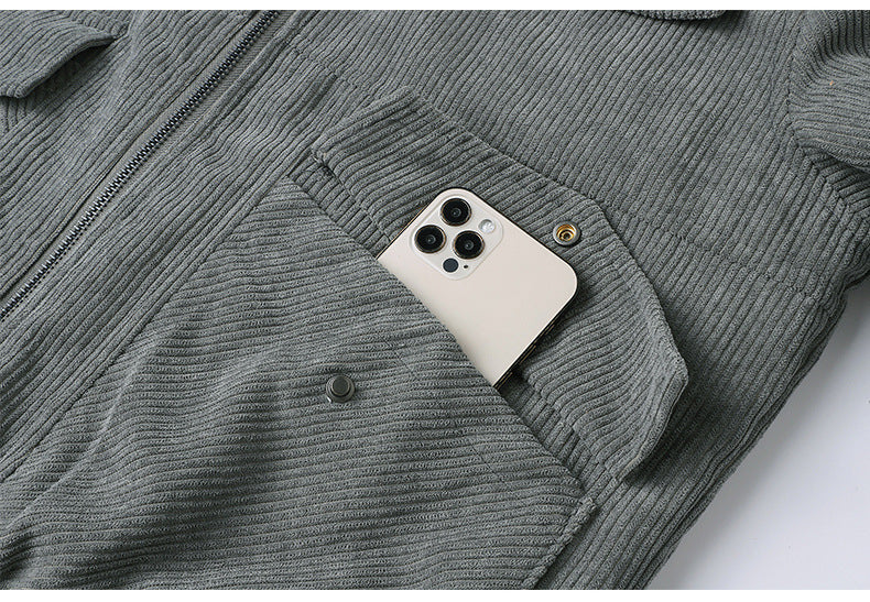 Men's corduroy sherpa lined jacket