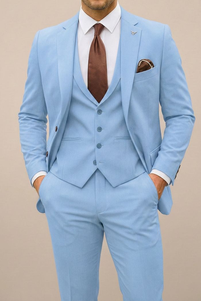 Men's Three-Piece Suit Jacket Waistcoat Trousers Set