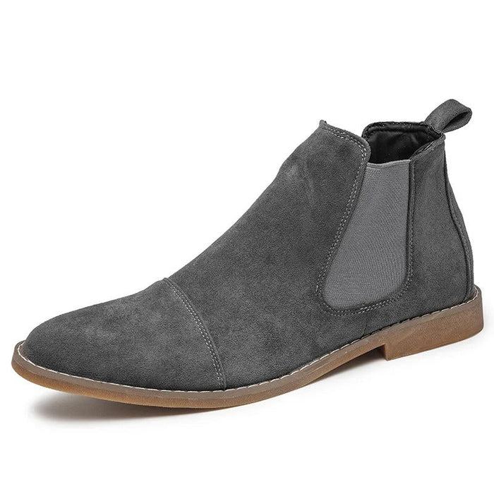 Men's Chelsea Boots with Elastic Gussets and Low Heel