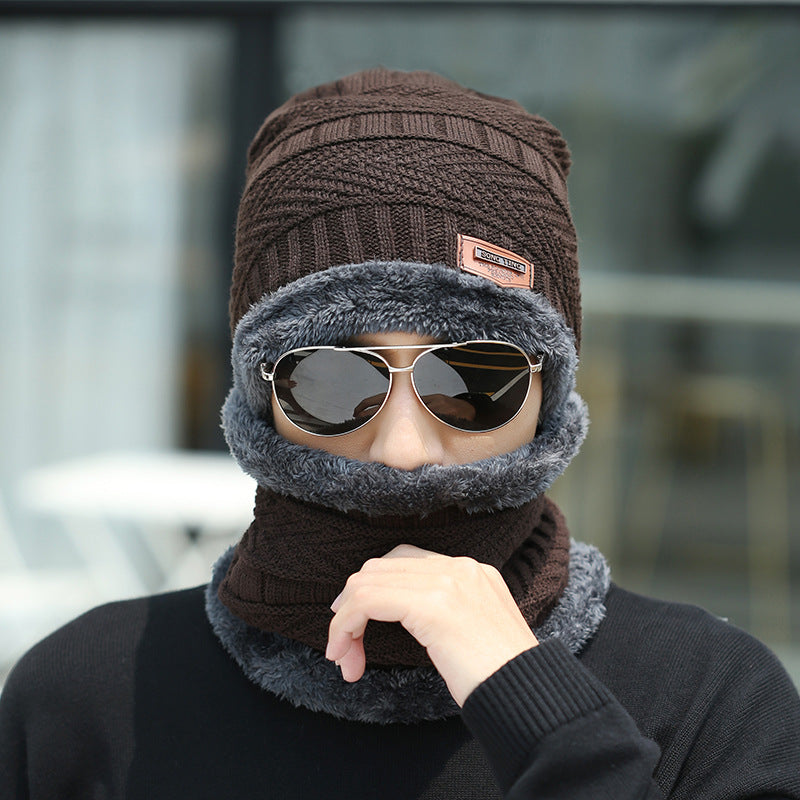 Knit beanie and neck warmer set