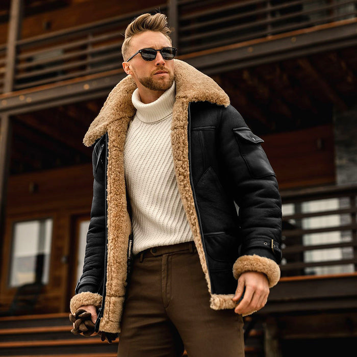 Brady | Men's Winter Jacket with Faux Fur Lining and Big Collar