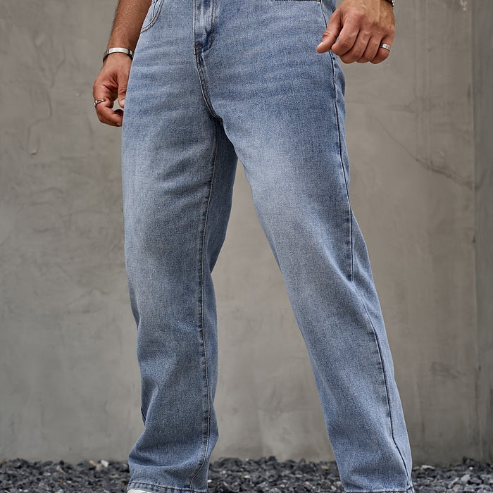 Men's Straight Leg Jeans with Regular Fit