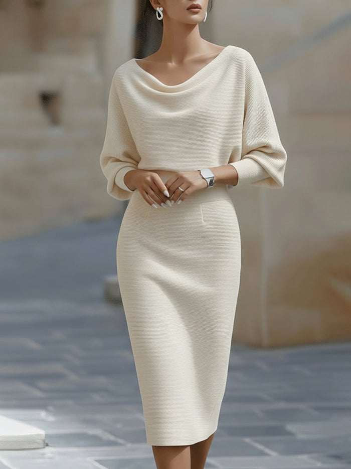 Lydia | Elegant Round Neck Midi Dress