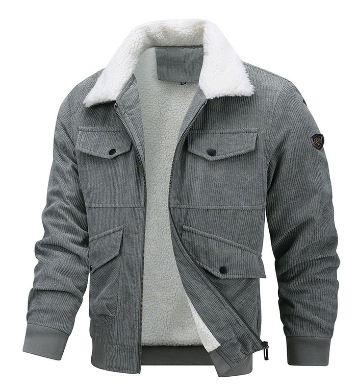 Wyatt | Men's Corduroy Jacket with Sherpa Lining and Collar