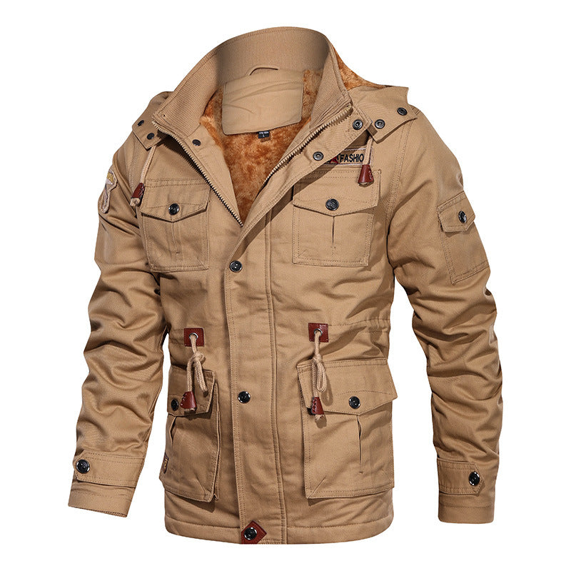 Men's hooded military style winter jacket