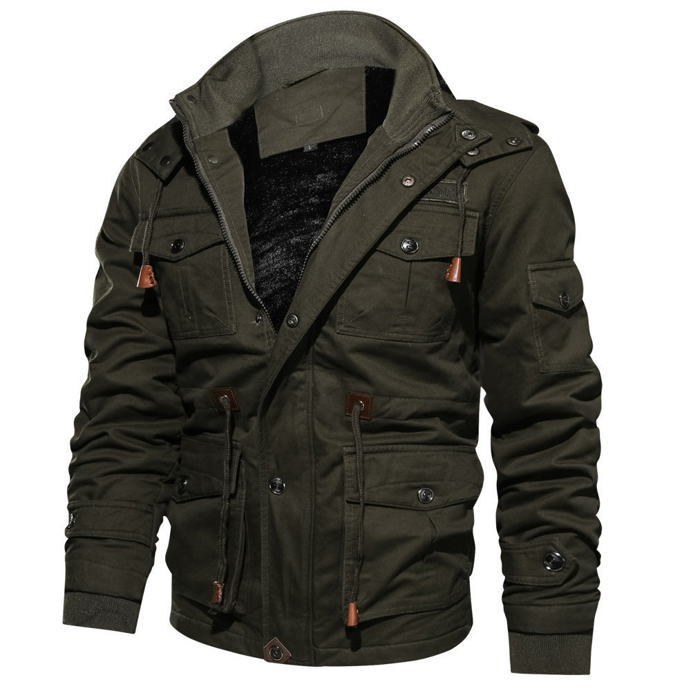 Men's hooded military style winter jacket