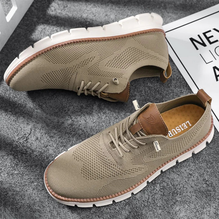 Men's Breathable Mesh Sneakers Lace-Up Casual