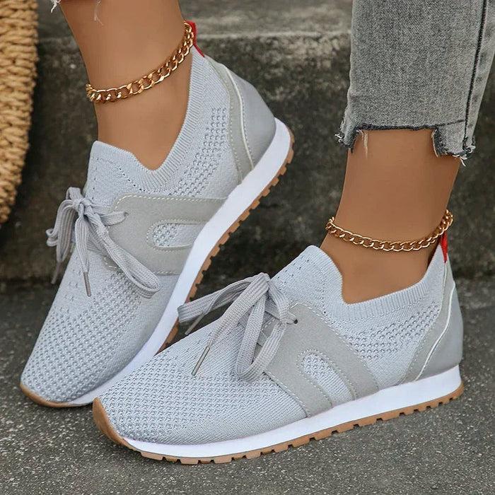 Women's Breathable Mesh Sneakers with Lace-Up Closure