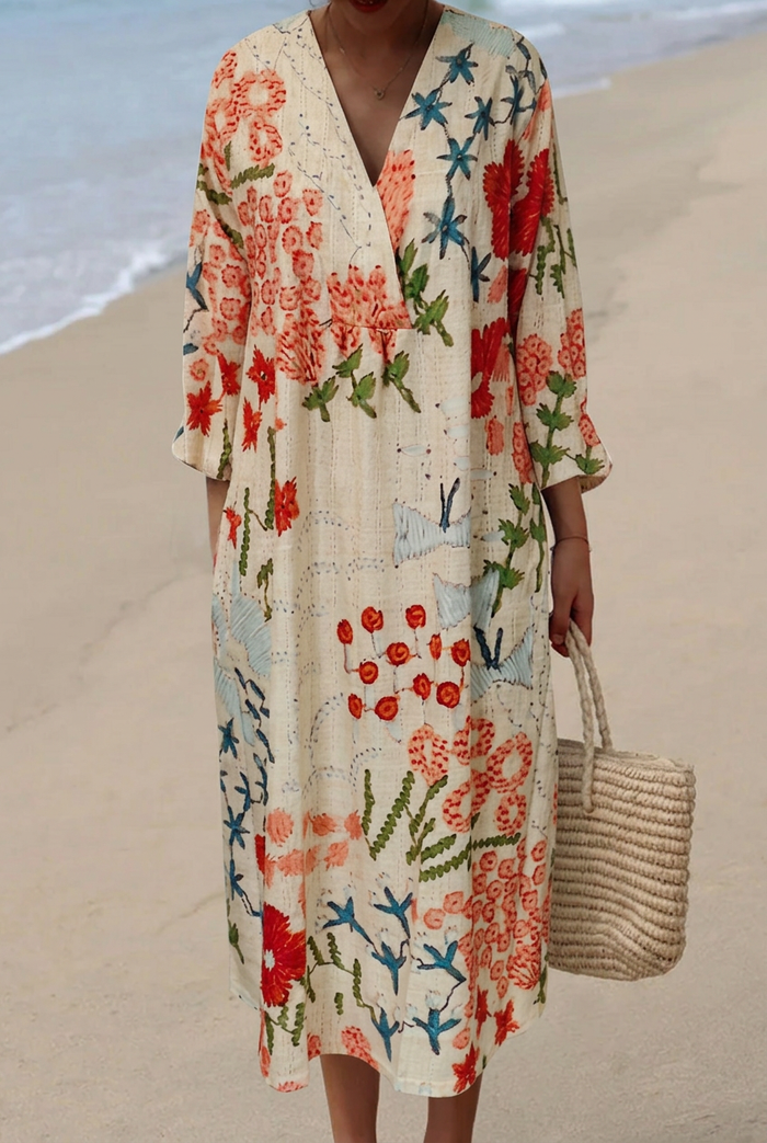 Anastasia | Vintage Flowers Art Print Dress