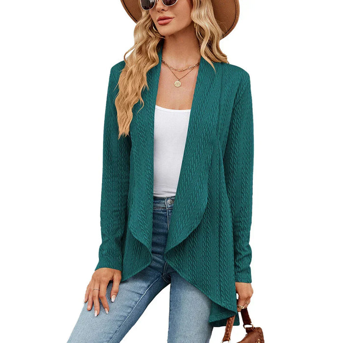 Women's Open-Front Cardigan Long Sleeve Textured Knit