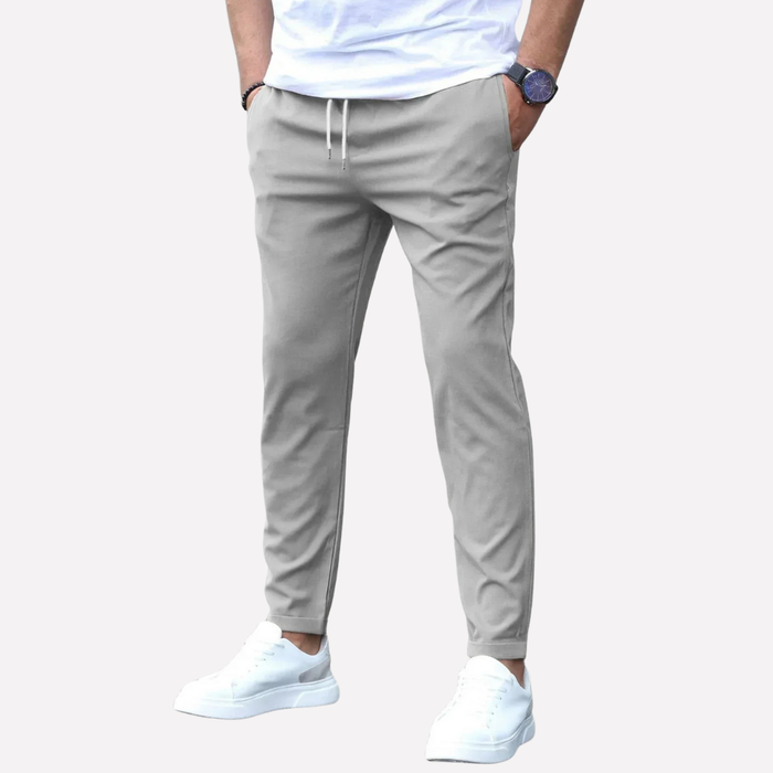 Men's Tapered Casual Trousers with Drawstring Waist