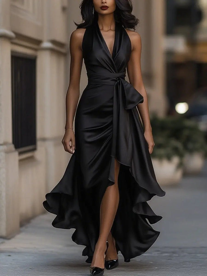 Sabrina | Elegant Halterneck Maxi Dress