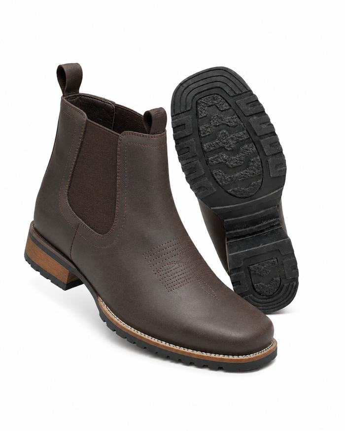 Men's Chelsea Ankle Boots Pull-On with Elastic Gores