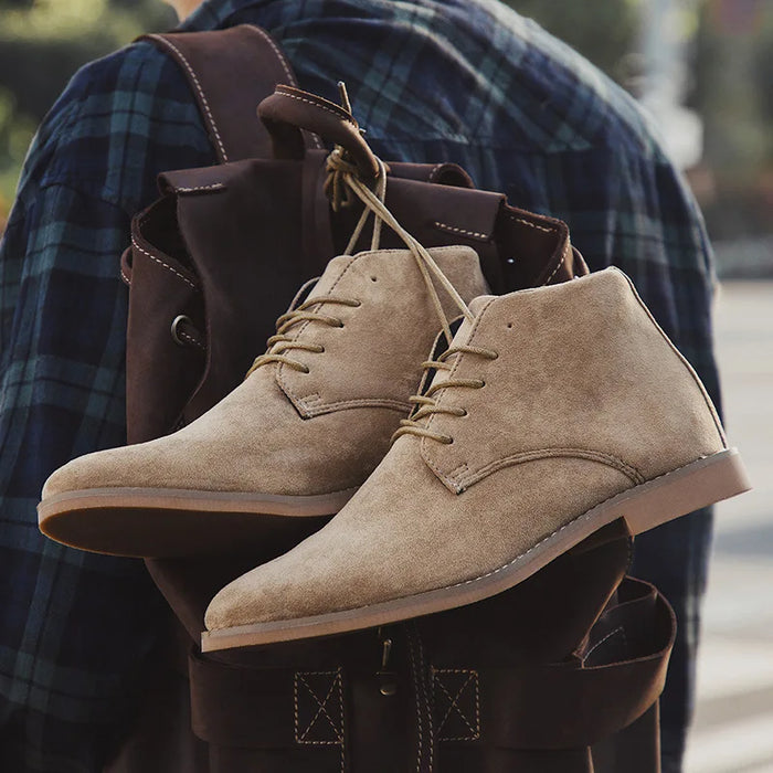 Men's Lace-Up Chukka Boots with Low Heel