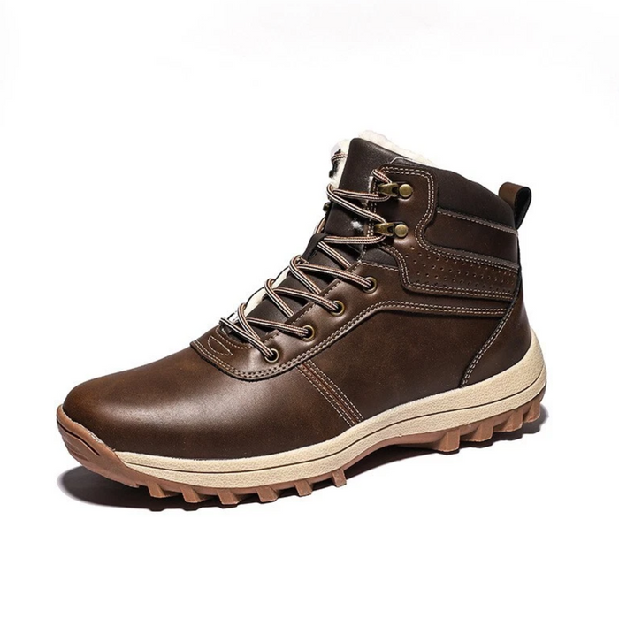 Men's Lace-Up Winter Hiking Boots with Faux Fur Lining