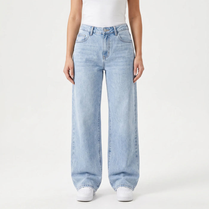 Women's High-Waisted Wide-Leg Jeans Light Wash