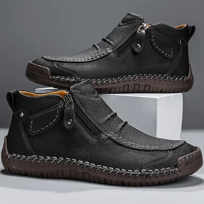 Men's Ankle Boots Side Zip Hand-Stitched Casual