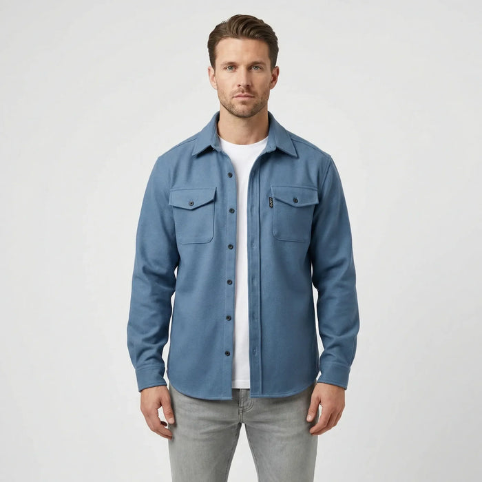 Men's Long-Sleeve Overshirt with Chest Pockets