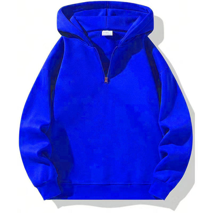 Men's Half-Zip Hoodie with Adjustable Drawstring Hood