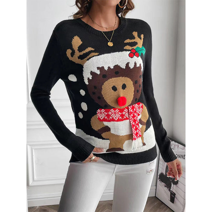 Women's Reindeer Christmas Jumper with 3D Details