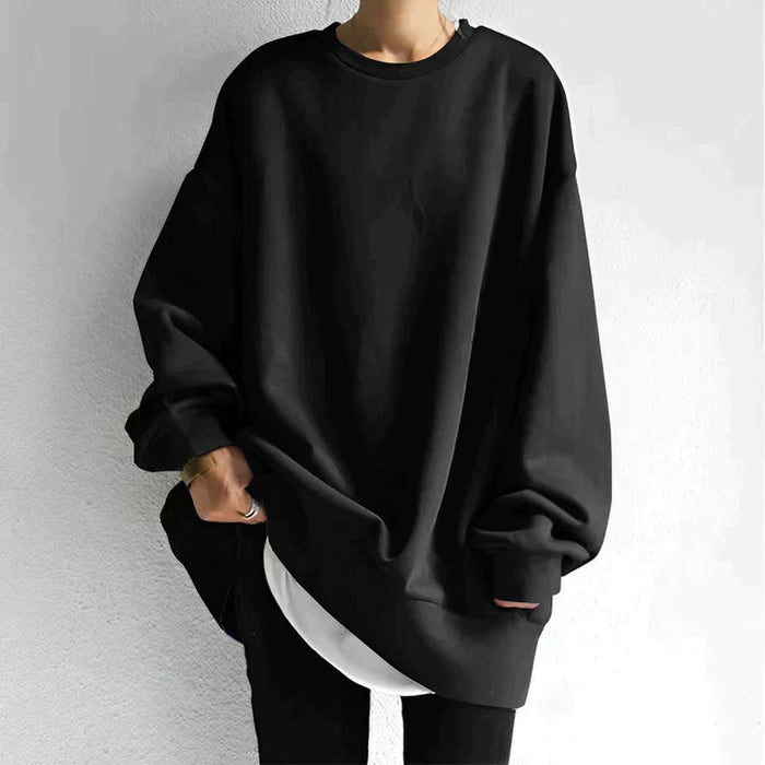 Oversized Crew Neck Sweatshirt Drop Shoulder Relaxed Fit
