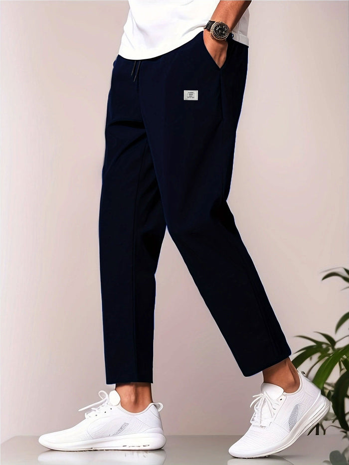 Men's Tapered Ankle Chinos with Drawstring Waist