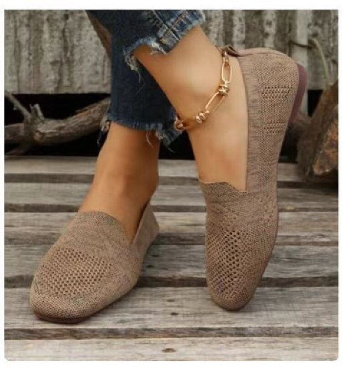 Women's Perforated Slip-On Loafers Breathable Casual