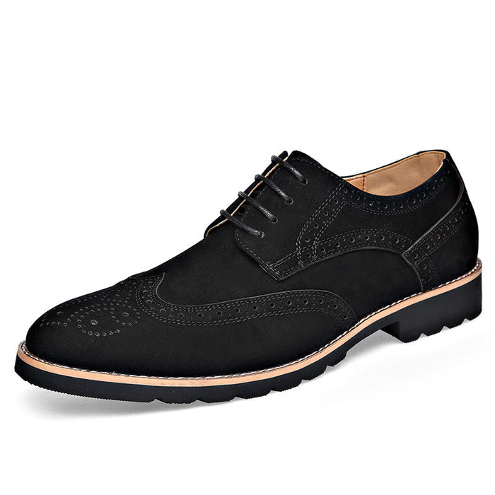 Men's Wingtip Brogue Shoes Lace-Up Black for Work