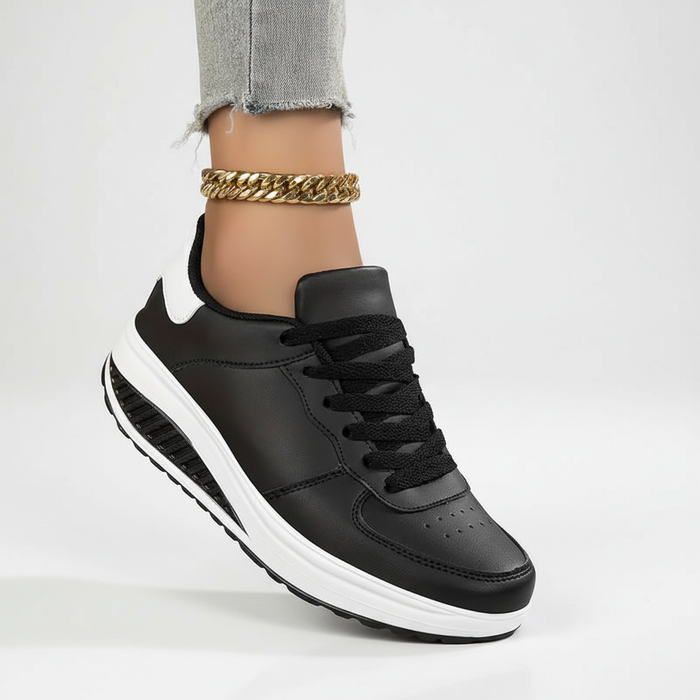 Women's Lace-Up Sneakers with Air Cushion Technology