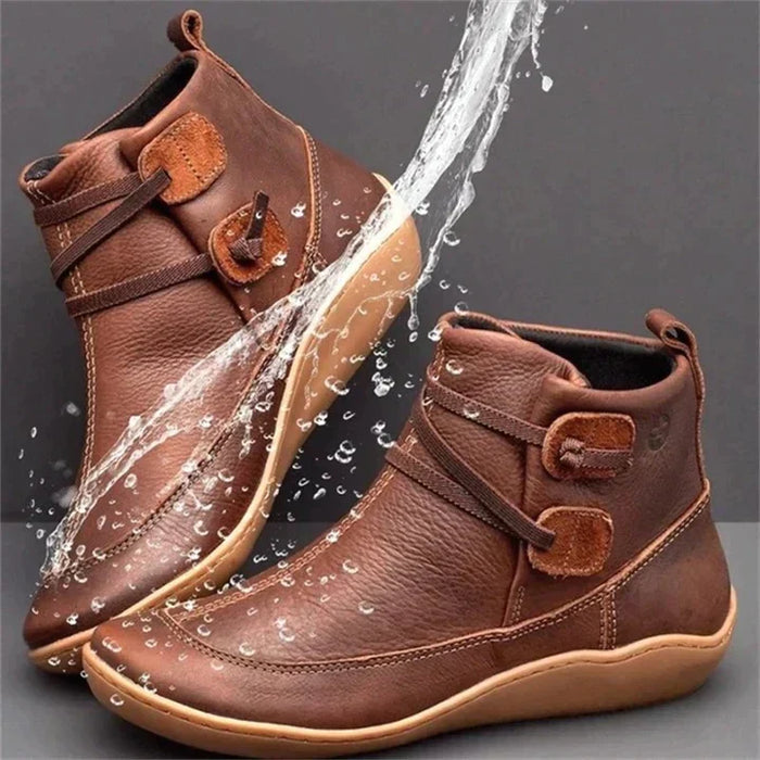 Women's Ankle Boots with Cushioned Footbed and Side Lacing