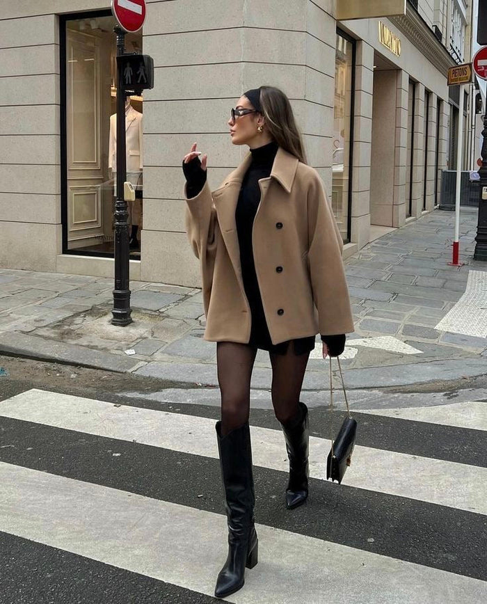 Women's Oversized Button-Front Wool-Blend Jacket