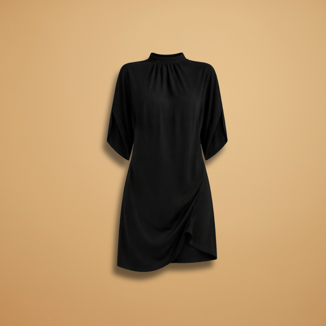 short dress with long sleeves formal Black Long Sleeve Short Dress
