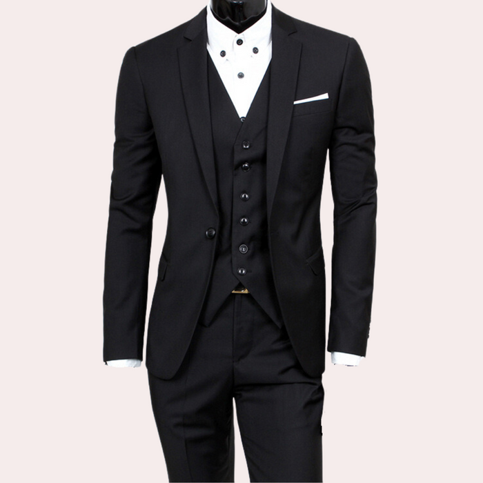 Men's 3-Piece Suit Blazer Vest Trousers Notch Lapel