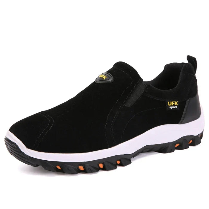 Men's Slip-On Sneakers with Contrast Sole and Pull Tab