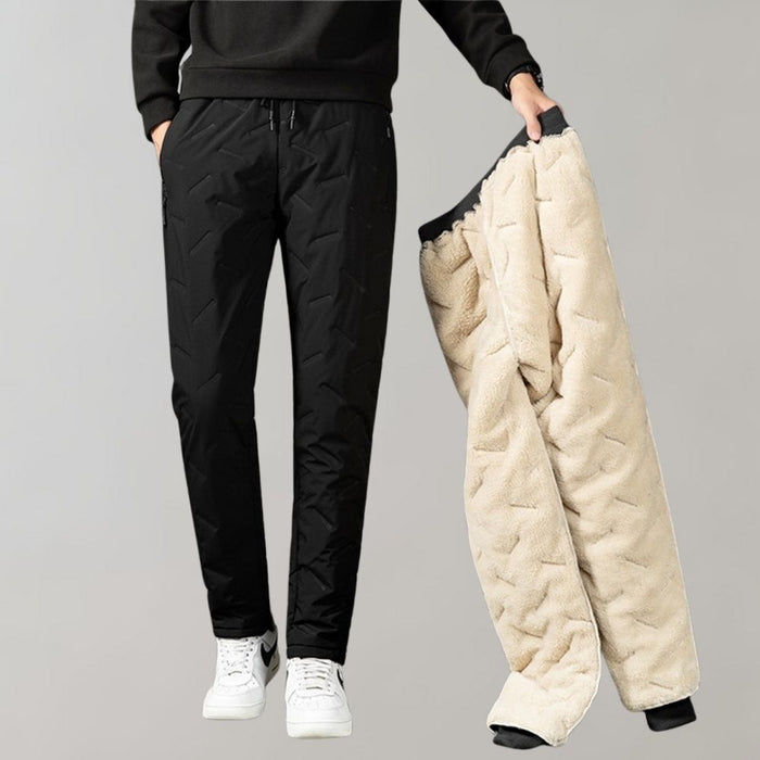 Men's Insulated Winter Pants with Quilted Lining Drawstring