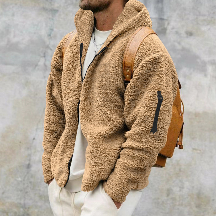 Logan | Men's Double-Sided Plush Fleece Jacket with Hood