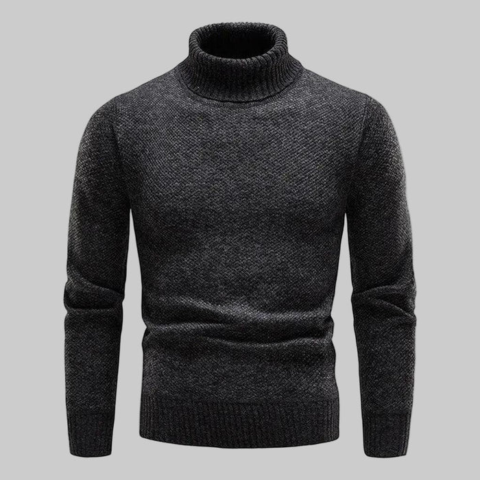 Men's Turtleneck Sweater Long Sleeve Ribbed Knit