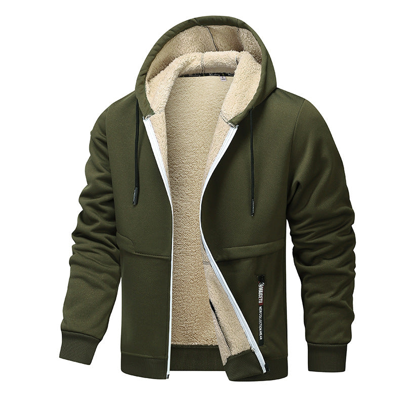 Men's sherpa lined zip hoodie