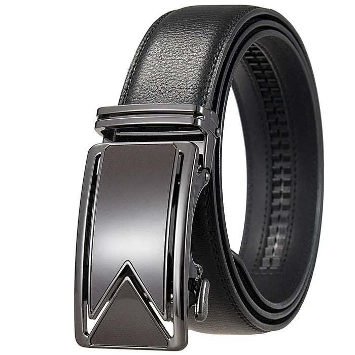 Men's Ratchet Belt with Automatic Buckle and Textured Strap