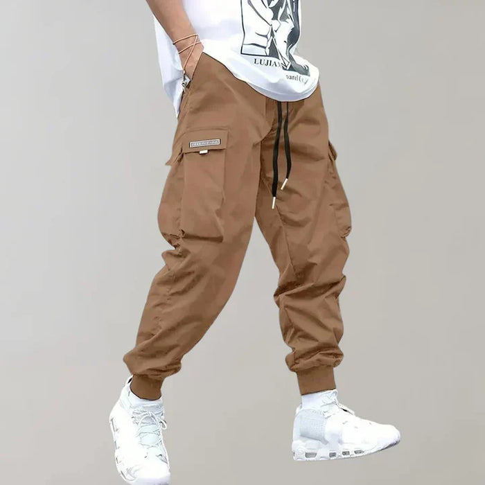 Men's Cargo Pants with Drawstring Waist and Pockets