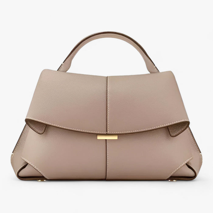 Women's Top-Handle Handbag with Flap Closure and Structured Shape
