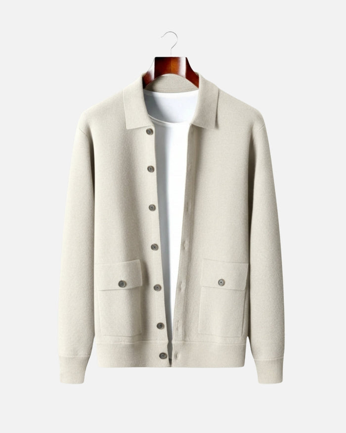 Men's Button-Front Overshirt with Patch Pockets