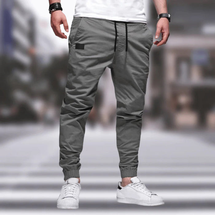 Men's Tapered Jogger Pants with Drawstring Elastic Cuffs