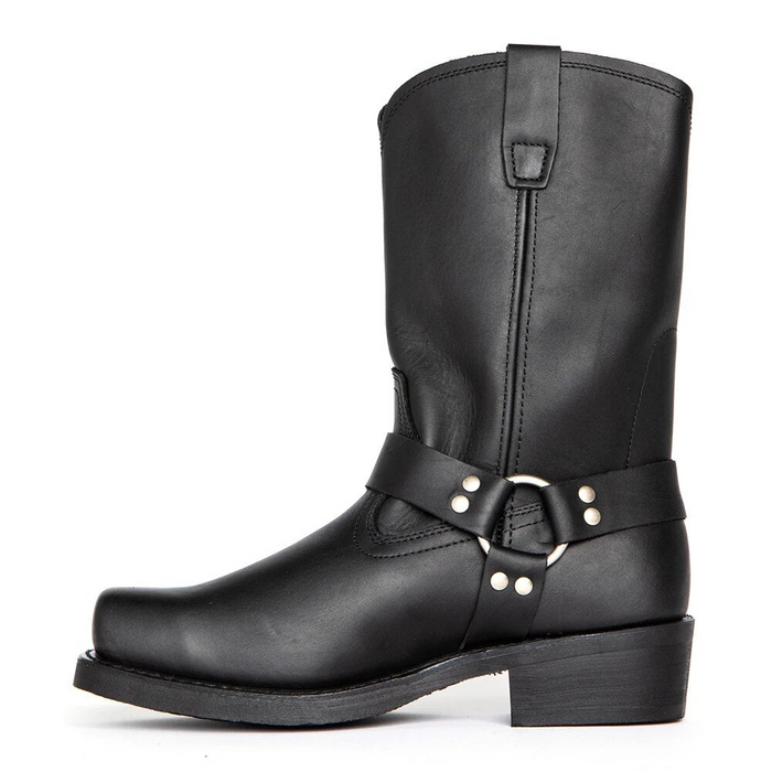Men's Harness Motorcycle Boots Mid-Calf Western Style